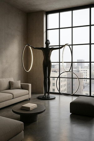Lampa podłogowa HUMAN CIRCULO włókno szklane
