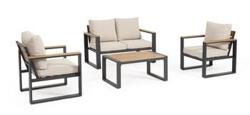 BIZZOTTO zestaw ogrodowy LEANDRO          antracyt / beż