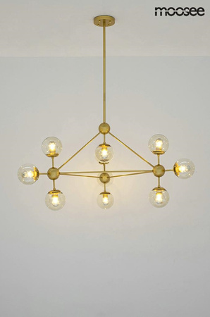 Lampa wisząca ASTRIFERO 10 złota/ bursztynowa