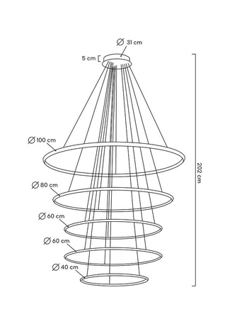 Lampa wisząca RING SLIM L złota