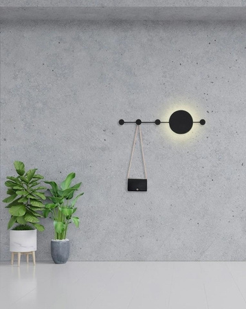 Lampa ścienna SHADOW HANG z wieszakiem czarna