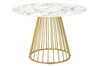 Stół GLAM MARBLE 110 - MDF, złota podstawa