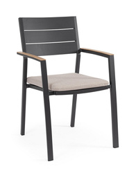 BIZZOTTO krzesło ogrodowe ZELMAR szare