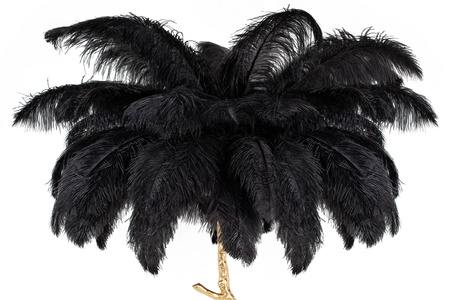 MOOSEE lampa podłogowa TIFFANY 175        czarna mosiądz / naturalne pióra