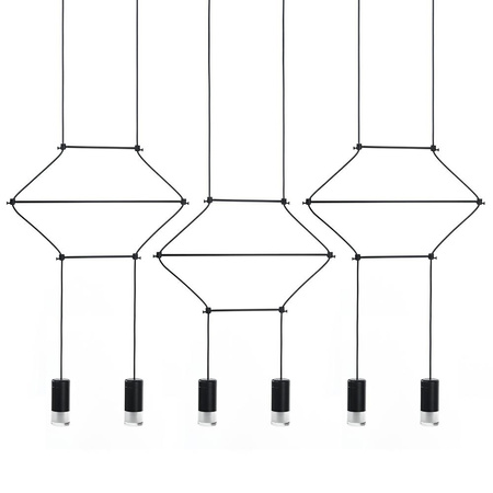 MOOSEE lampa wisząca FLUSSO LINE 6        czarna