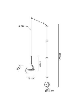 Lampa ścienna FLAT czarna