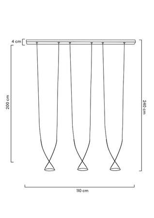 Lampa wisząca ATLAS 3 czarna