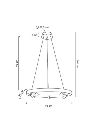 Lampa wisząca CIRCLE SPOT 98 BLACK grafitowa