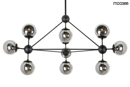 Lampa wisząca ASTRIFERO 10 czarna/ bursztynowa