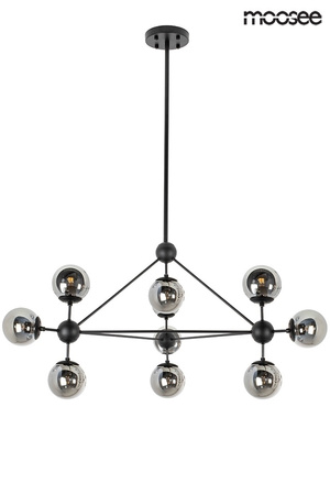 Lampa wisząca ASTRIFERO 10 czarna/ bursztynowa