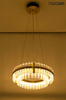 Lampa wisząca SATURNUS 47 DUO złota - LED, szkło, stal szczotkowana