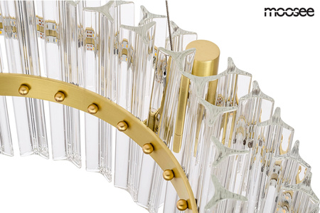 Lampa wisząca SATURNUS 47 DUO złota - LED, szkło, stal szczotkowana
