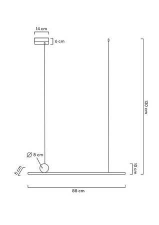 Lampa wisząca WAND 80 złota