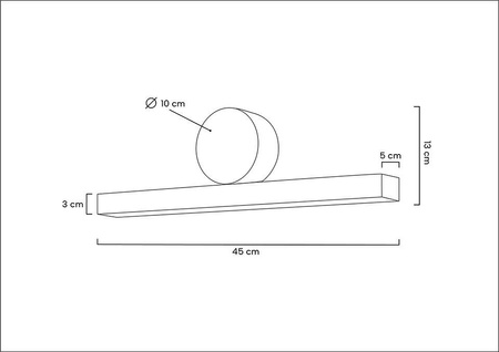 Lampa ścienna WAND 45 złota