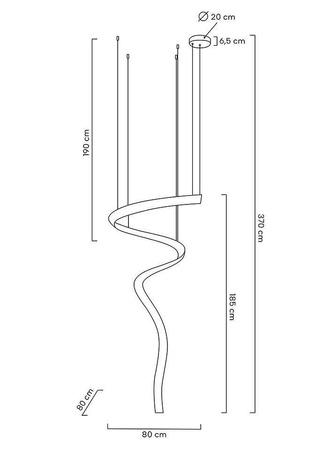 Lampa wisząca WAVE CORDON 1A chrom