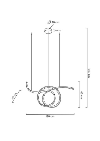 Lampa wisząca WAVE 120 złota