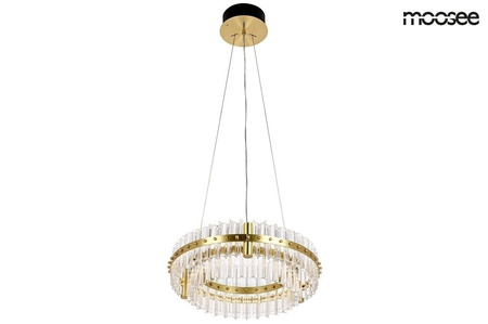 Lampa wisząca SATURNUS 47 DUO złota - LED, szkło, stal szczotkowana