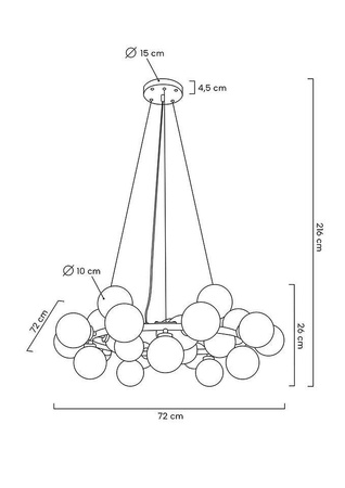 Lampa wisząca COSMO 72 złota
