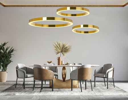 Lampa wisząca RING LUXURY 90 złota - LED, chromowane złoto