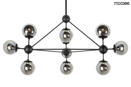 Lampa wisząca ASTRIFERO 10 czarna/ bursztynowa