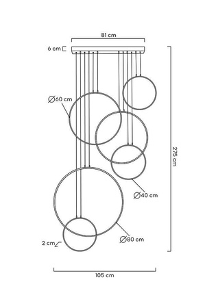 Lampa wisząca CIRCULO SIX czarna