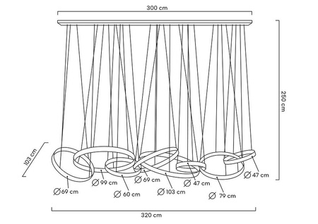 Lampa wisząca LIBERTY LINE 8 złota