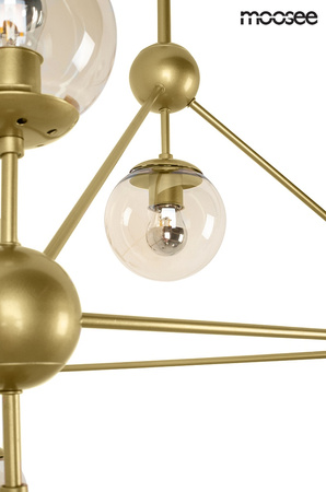 Lampa wisząca ASTRIFERO 10 złota/ bursztynowa