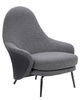 Fotel LOBBY TEDDY szary - stal nierdzewna, czarny opal