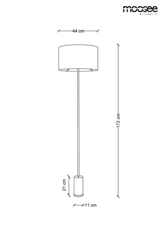 Lampa podłogowa SANTORINI - złota podstawa, czarny klosz