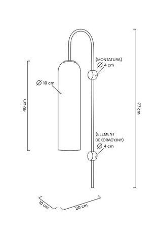 Lampa ścienna SLACK złota / zielona