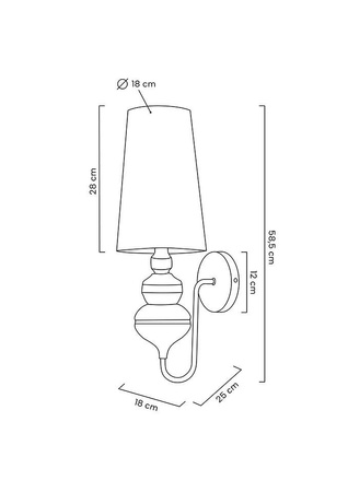 Lampa ścienna QUEEN 20 czarna