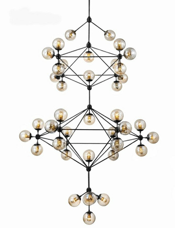 MOOSEE lampa wisząca PLANETARIO 41        czarna - klosze bursztynowe