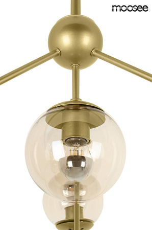 Lampa wisząca ASTRIFERO 10 złota/ bursztynowa