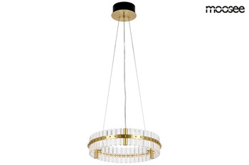 Lampa wisząca SATURNUS 47 złota - LED, szkło stal szczotkowana