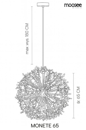 MOOSEE lampa wisząca MONETE 65 złota