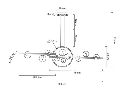 Lampa wisząca ALURE LINE TWIN 120 czarna