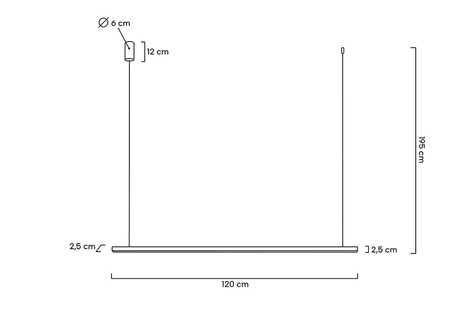 Lampa wisząca LINUS 120 złota