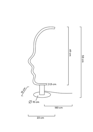 MOOSEE lampa stołowa FACE TABLE czarna