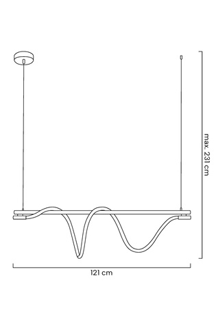 Lampa wisząca SERPIENTE 120  czarna