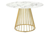Stół GLAM MARBLE 110 - MDF, złota podstawa