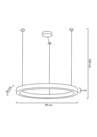 Lampa wisząca RING LUXURY 90 złota - LED, chromowane złoto