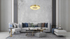 Lampa wisząca SATURNUS 47 DUO złota - LED, szkło, stal szczotkowana