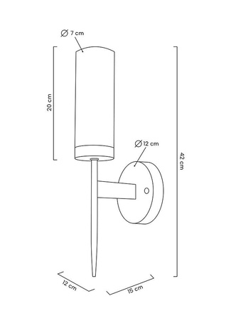 Lampa ścienna TORCH złota