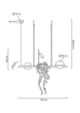 Lampa wisząca PLANT czarna
