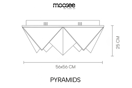 MOOSEE lampa sufitowa / plafon PYRAMIDS   złota