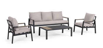 BIZZOTTO zestaw ogrodowy ELNA antracyt    / beż