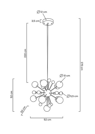 Lampa wisząca AURELIA złota