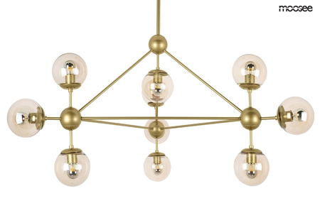 Lampa wisząca ASTRIFERO 10 złota/ bursztynowa