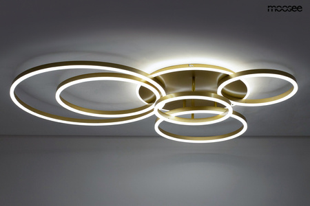 MOOSEE lampa sufitowa / plafon RINGS 6    złota