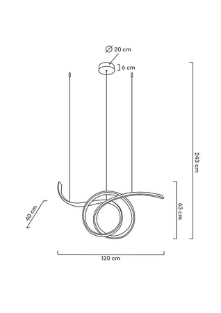 Lampa wisząca WAVE 120 złota